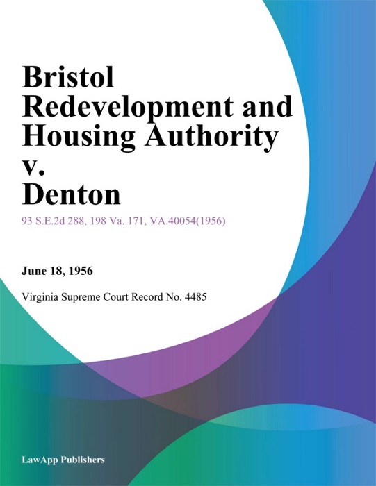 Bristol Redevelopment and Housing Authority v. Denton