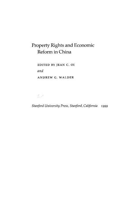 Property Rights and Economic Reform in China