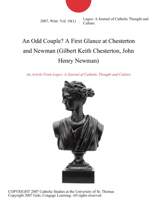 An Odd Couple? A First Glance at Chesterton and Newman (Gilbert Keith Chesterton, John Henry Newman)