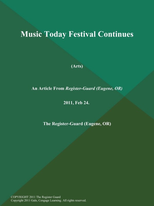 Music Today Festival Continues (Arts)