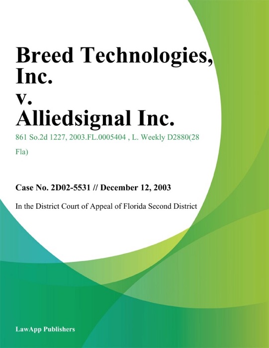 Breed Technologies, Inc. v. AlliedSignal Inc.