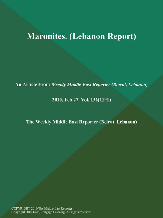 Maronites (Lebanon Report)