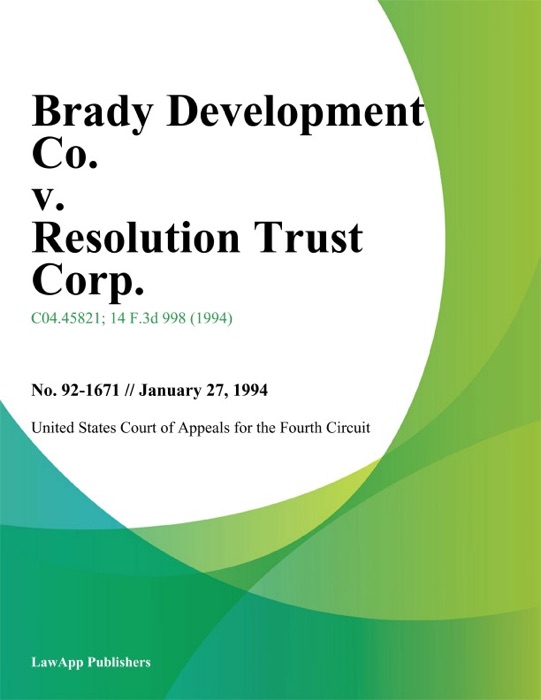 Brady Development Co. v. Resolution Trust Corp.