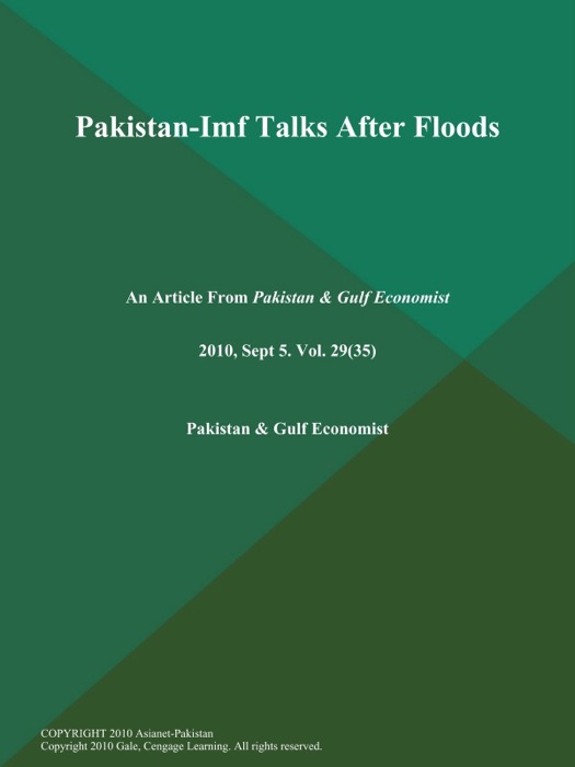 PAKISTAN-IMF TALKS AFTER FLOODS