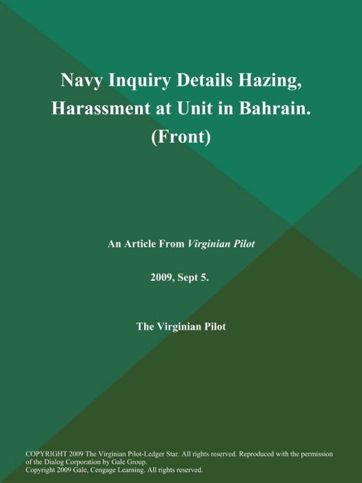 Navy Inquiry Details Hazing, Harassment at Unit in Bahrain (Front)