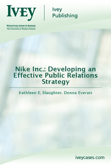 Nike Inc.: Developing an Effective Public Relations Strategy