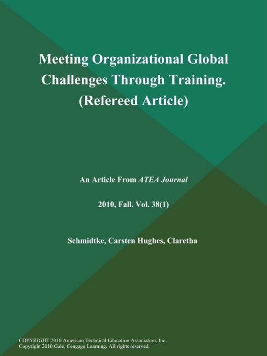 Meeting Organizational Global Challenges Through Training (Refereed Article)