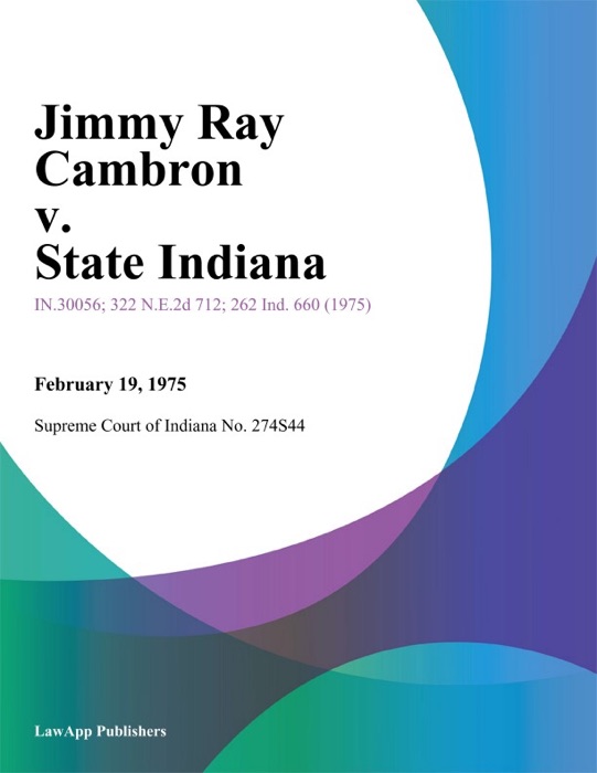 Jimmy Ray Cambron v. State Indiana