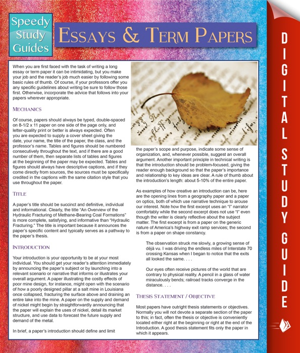 Essays And Term Papers (Speedy Study Guides)