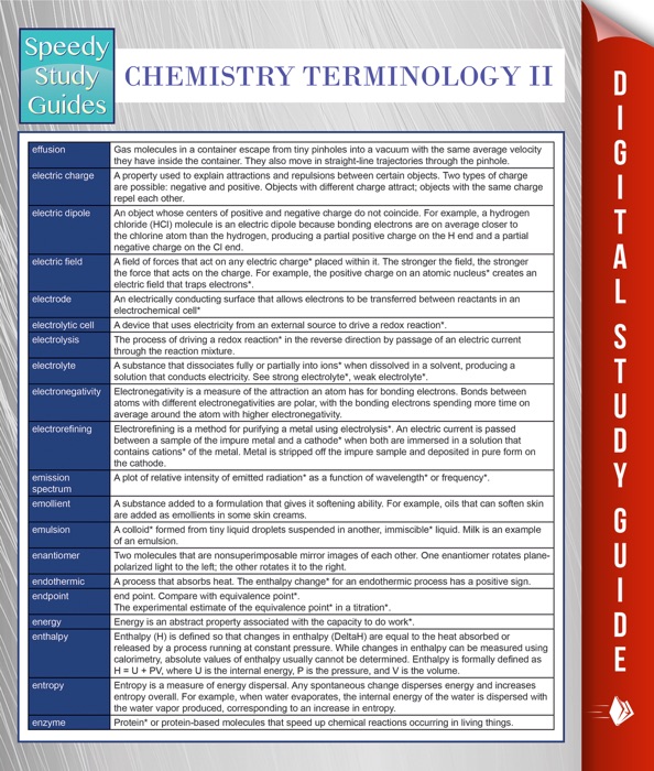 Chemistry Terminology II (Speedy Study Guides)