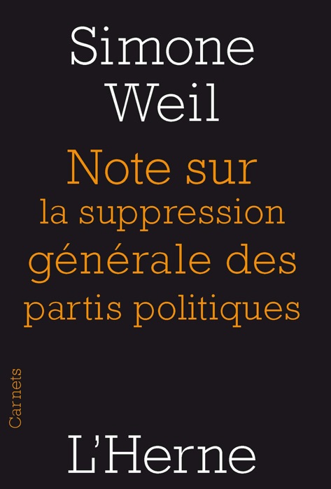 Note sur la suppression générale des partis politiques