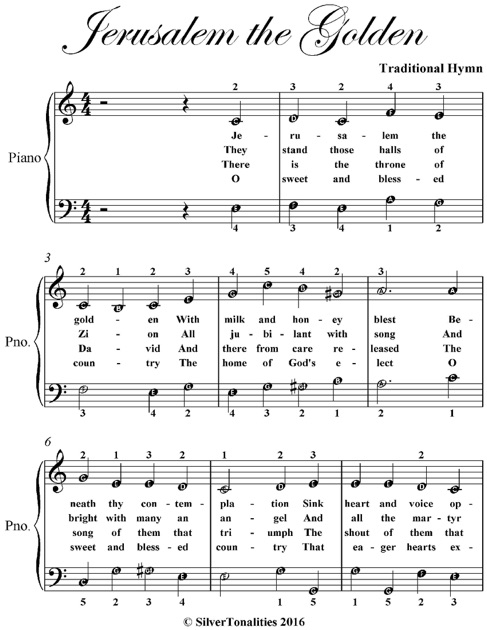 Jerusalem the Golden Easy Piano Sheet Music by traditional hymn on iBooks