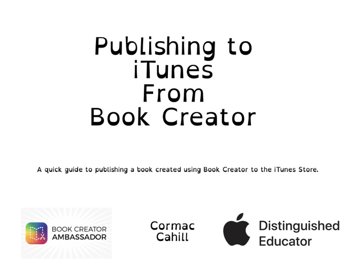 Publishing to iTunes from Book Creator