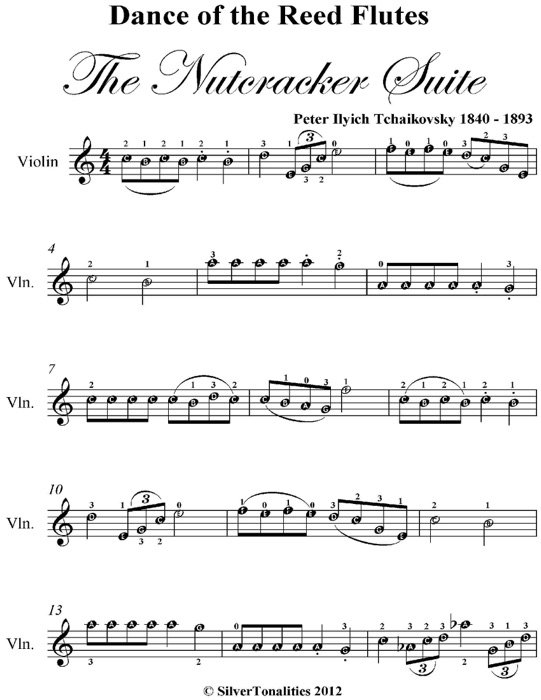 Dance of the Reed Flutes the Nutcracker Suite - Easy Violin Sheet Music