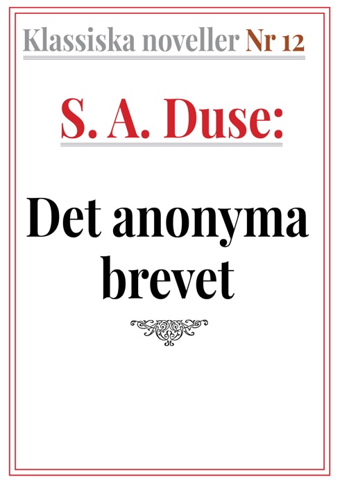 Klassiska noveller 12. S. A. Duse – Det anonyma brevet