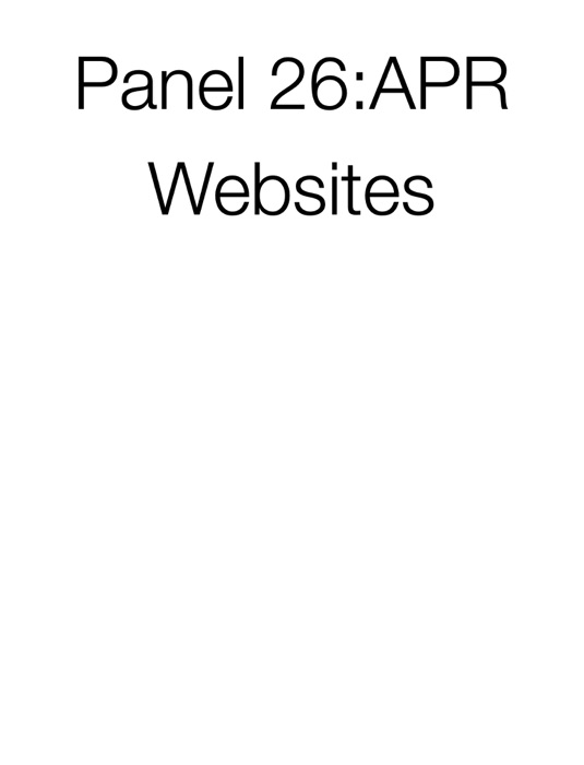 Panel 26:APR Websites