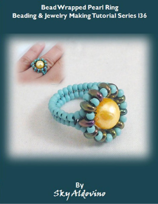 Bead Wrapped Pearl Ring Beading and Jewelry Making Tutorial Series I36