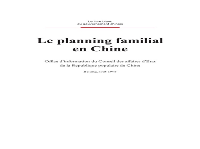 Family Planning in China(French Version)