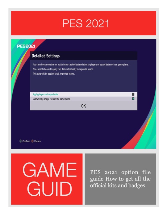 PES 2021 option file guide How to get all the official kits and badges
