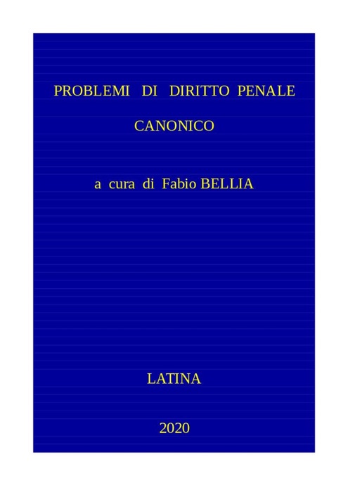 Problemi di Diritto Penale Canonico