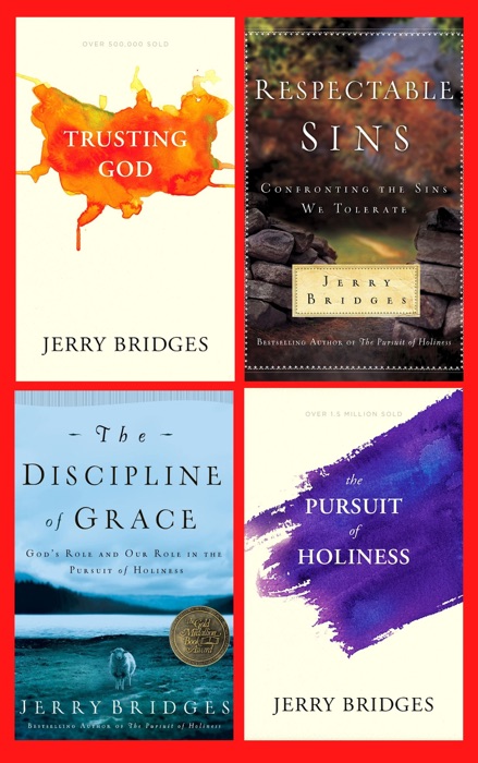 Jerry Bridges Collection 4 Books set: Trusting God,  Discussion Guide,  Respectable Sins,  The Pursuit of Holiness.