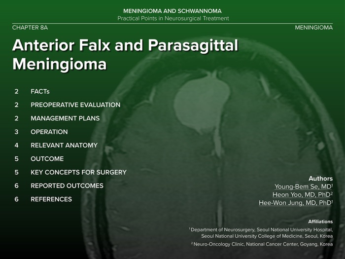 Anterior Falx and Parasagittal Meningioma