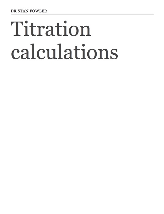 Titration calculations