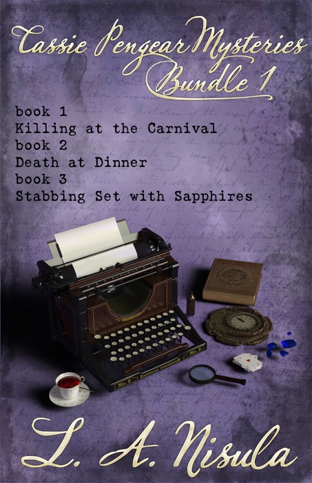 Cassie Pengear Mysteries books 1,2,3- Killing at the Carnival, Death at Dinner, Stabbing Set with Sapphires