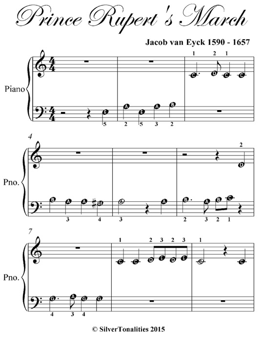 Prince Rupert's March Beginner Piano Sheet Music