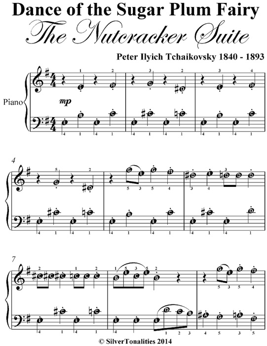 Dance of the Sugar Plum Fairy the Nutcracker Suite In E Minor Easiest Piano Sheet Music