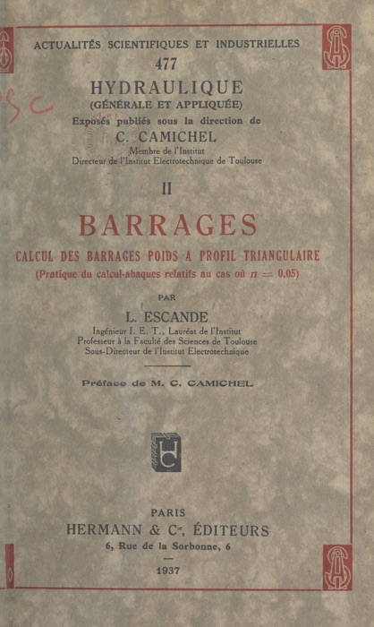 Barrages (2). Calcul des barrages poids à profil triangulaire