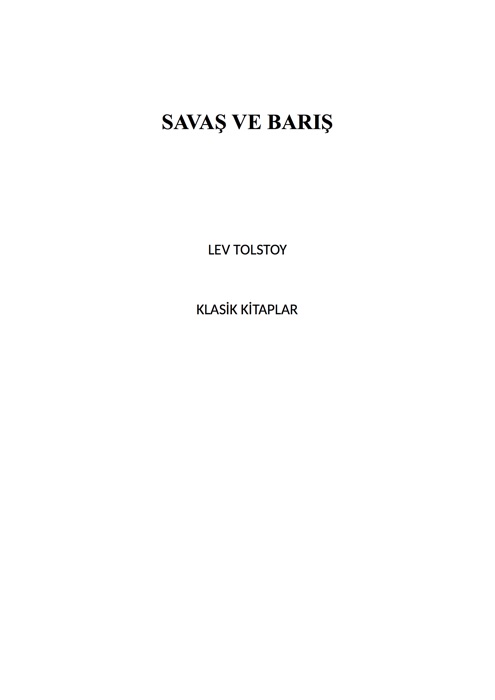 Savaş ve Barış