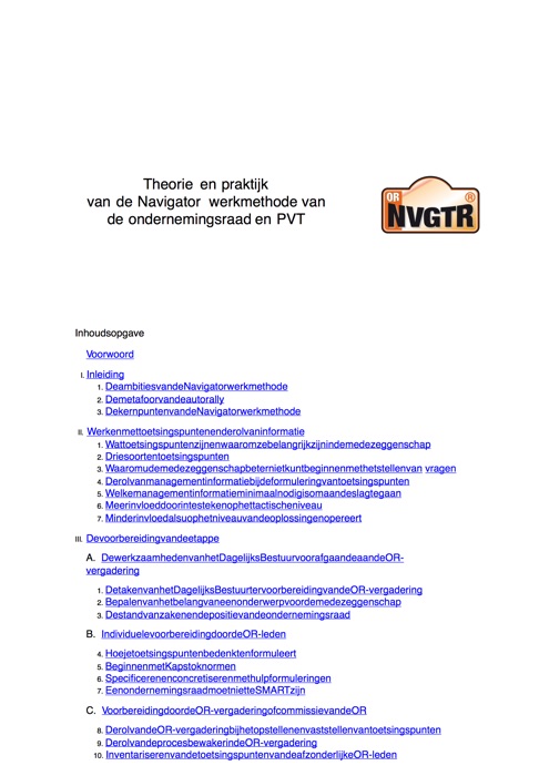 Theorie en praktijk van de Navigator werkmethode