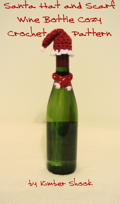 Santa Hat and Scarf Wine Bottle Cozy Crochet Pattern