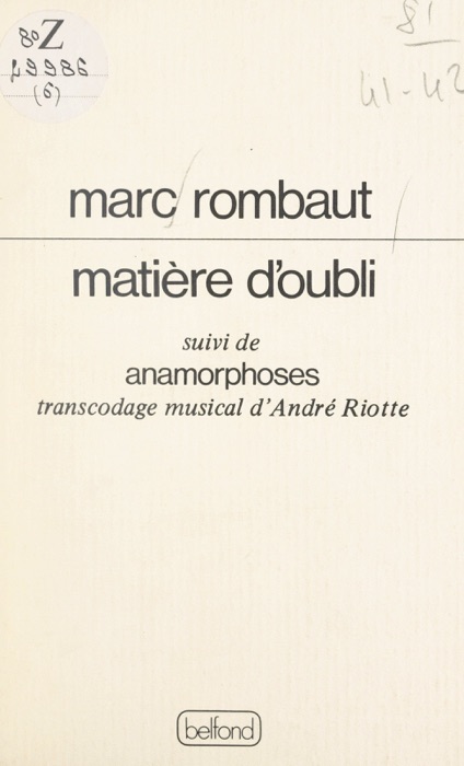 Matière d'oubli