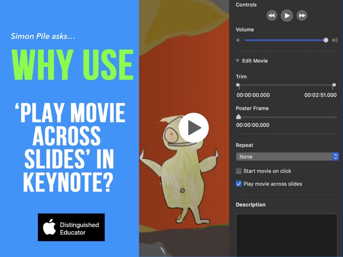 Why use 'Play Movie Across Slides' in Keynote?