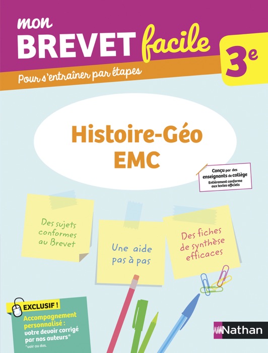 Histoire-Géographie-EMC 3e - Mon Brevet facile - Préparation à l'épreuve du Brevet 2021 - EPUB