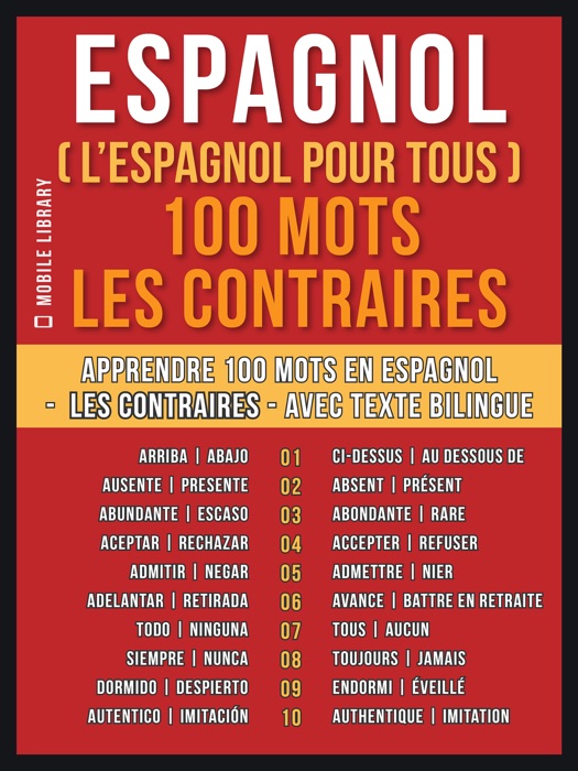 Espagnol ( L’Espagnol Pour Tous ) 100 Mots - Les Contraires