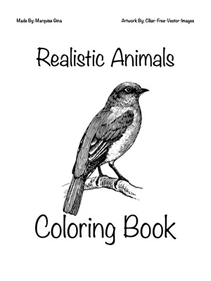 Realistic Animals Coloring Book