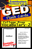 GED Test Prep College Prep Vocabulary 2 Review--Exambusters Flash Cards--Workbook 9 of 13 - GED Exambusters