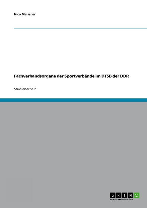 Fachverbandsorgane der Sportverbände im DTSB der DDR