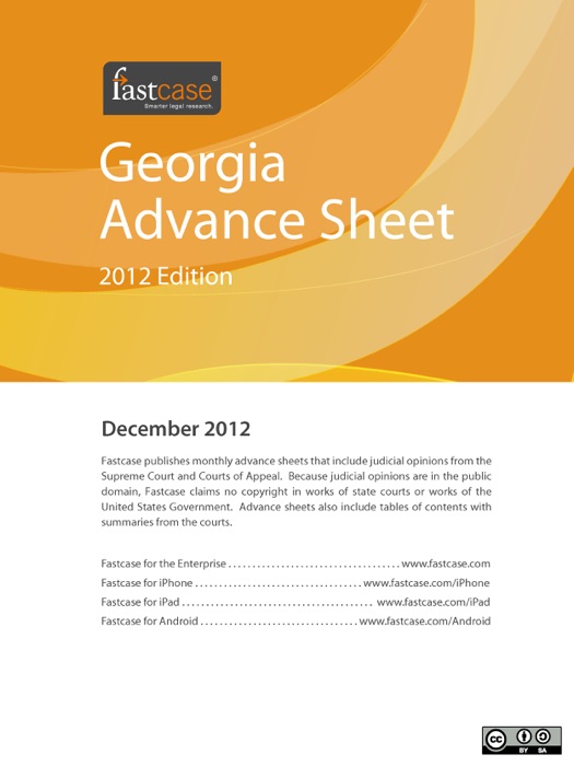 Georgia Advance Sheet December 2012