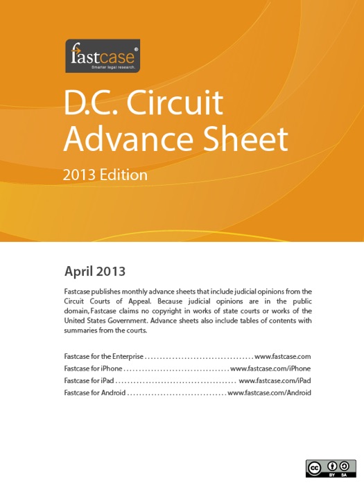 D.C. Circuit Advance Sheet April 2013