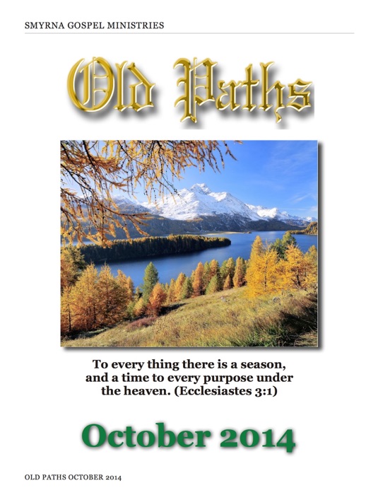 Old Paths October 2014