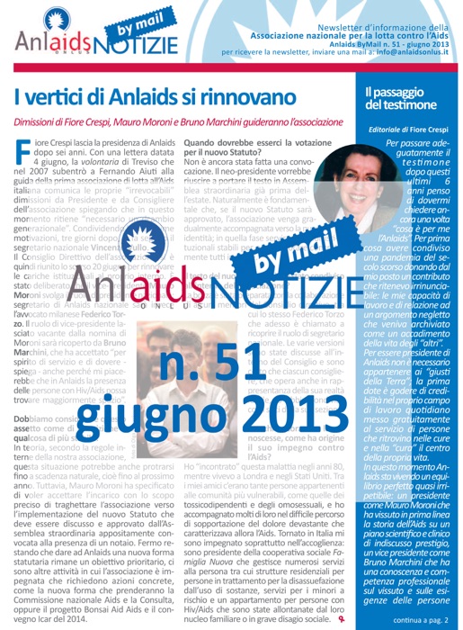 Anlaids Notizie ByMail n. 51 - giugno 2013