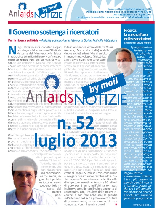 Anlaids Notizie ByMail n. 52 - luglio 2013