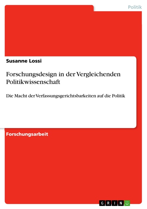 Forschungsdesign in der Vergleichenden Politikwissenschaft