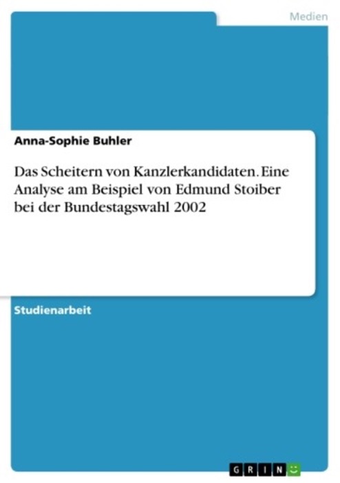 Das Scheitern von Kanzlerkandidaten. Eine Analyse am Beispiel von Edmund Stoiber bei der Bundestagswahl 2002