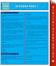 Algebra Part 1 (Speedy Study Guides)