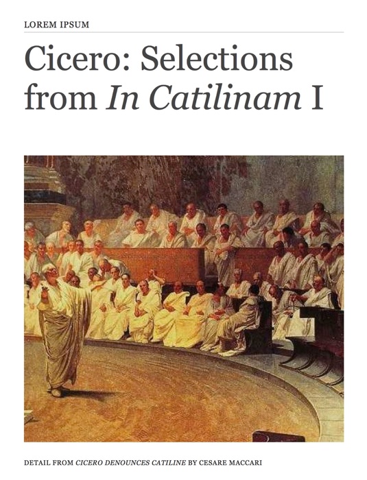 Cicero: Selections from In Catilinam I